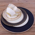 Luxury blue Fine Bone China Dinnerware Sets Dinner Set 5