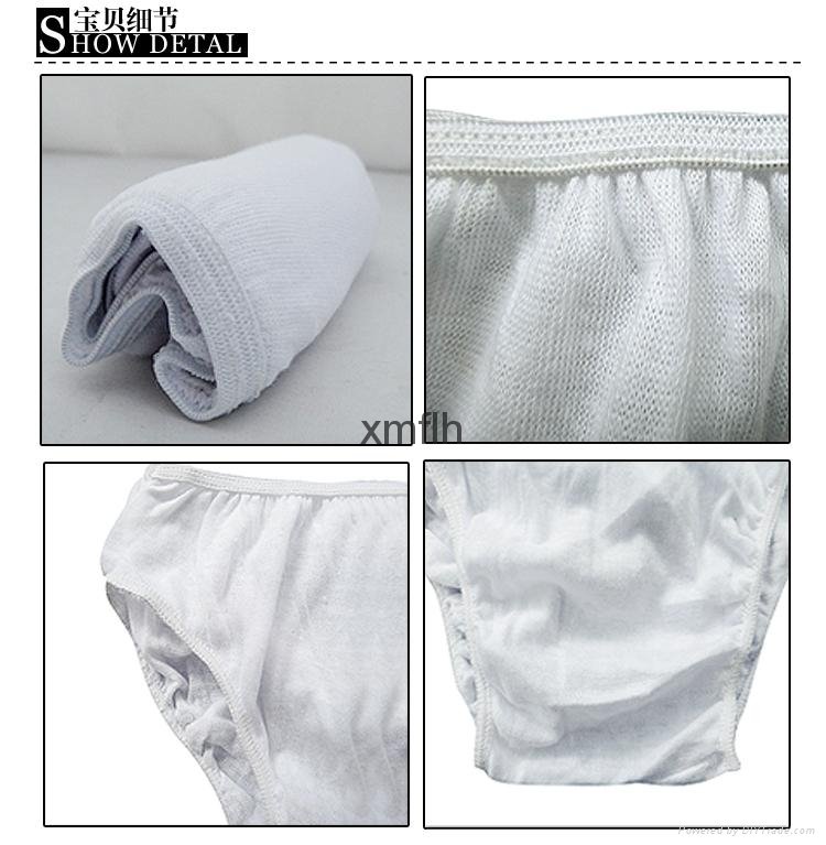 China Wholesale Disposable Cotton Mens underwear Boxers In White  3