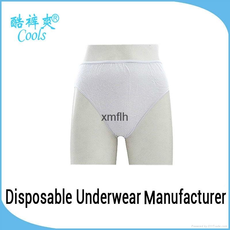 China Wholesale Disposable Cotton Mens underwear Boxers In White  2