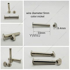 33mm Scrapbook Nickel Binding Chicago Screw Post