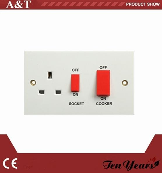 British Range Electrical 45A Cooker Control Switched Socket with LED Indicator
