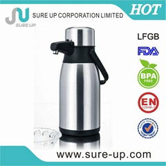 Stainless steel pump lid thermo coffee pots (ASUD)