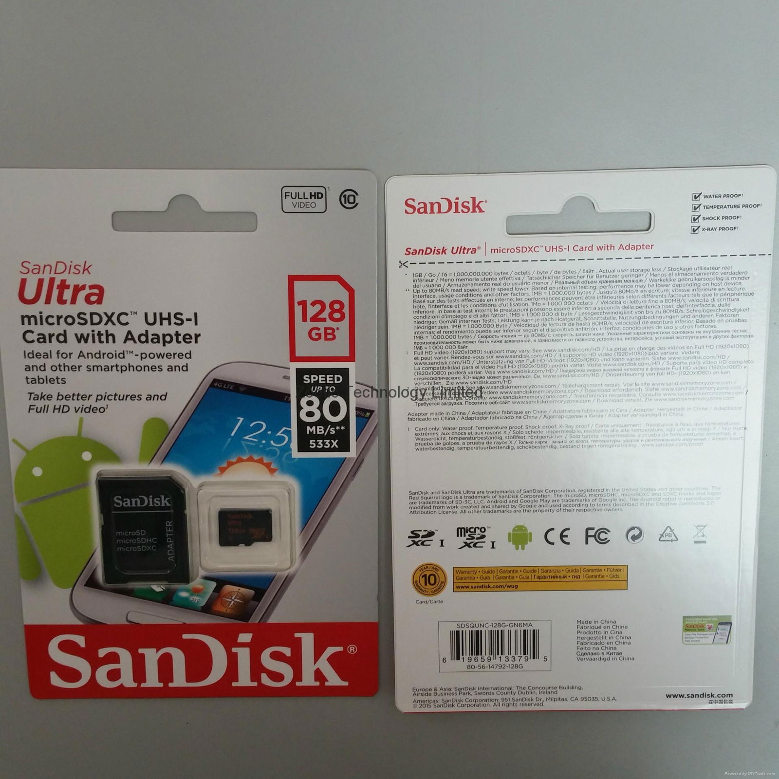 SanDisk 128GB Ultra Micro SDXC USH 1 Class 10 80Mbs