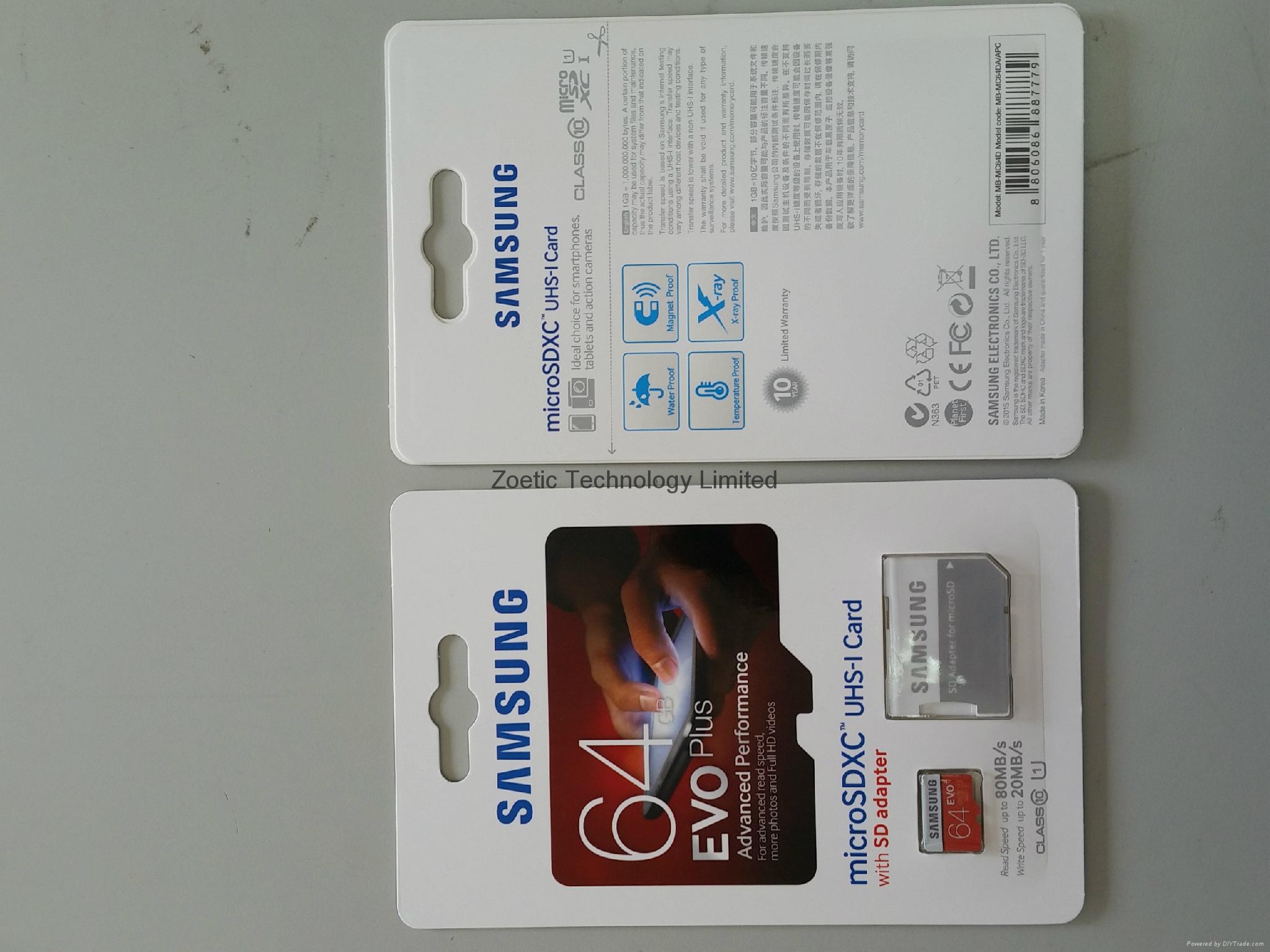 Samsung 64GB EVO Plus Micro SDXC Class 10 UHS-1 R:80Mb/s W:20Mb/s