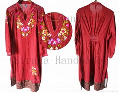 Hand embroidered casual dress