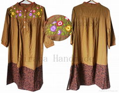 Hand embroidered casual dress