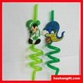 Art reusable hard plastic funny and decorative fancy drinking straw