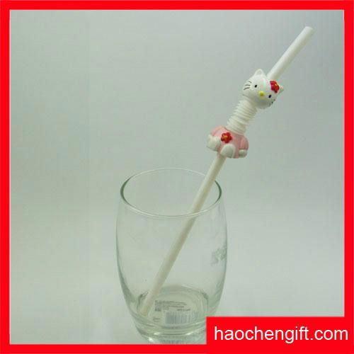 Spiral plastic drinking straw for promotional gifts