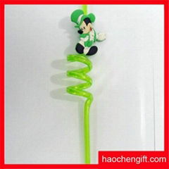 Most popular animals shape pvc drinking straw