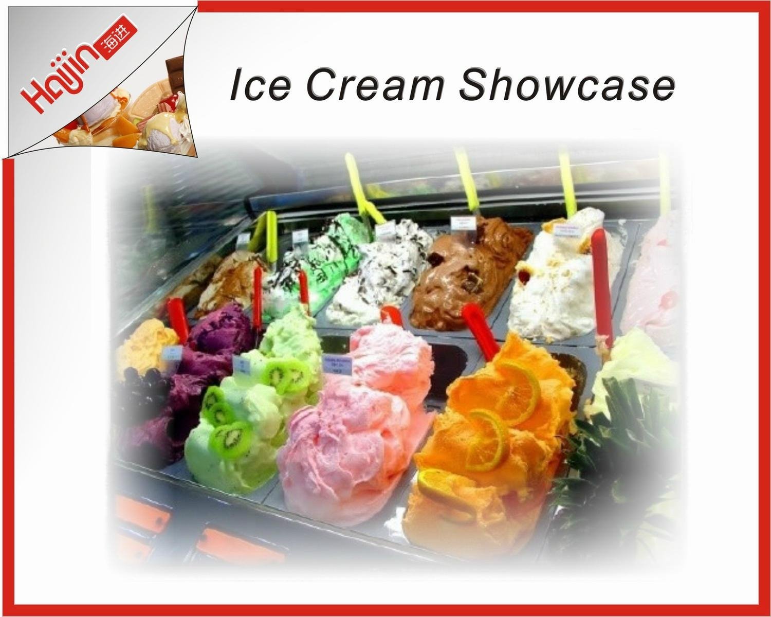 Long life with druable quality Gelato display showcase  3