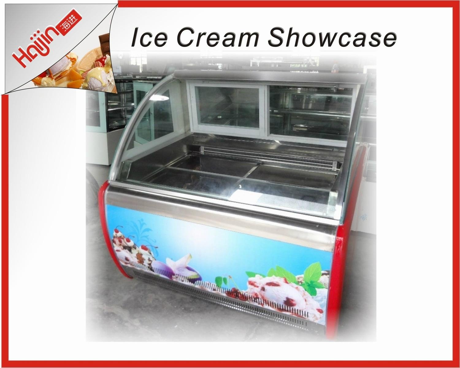 Long life with druable quality Gelato display showcase 