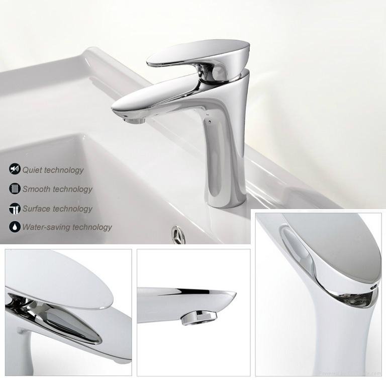  Good price nice design hot and cold water tap for basin of bathroom modern fauc 2