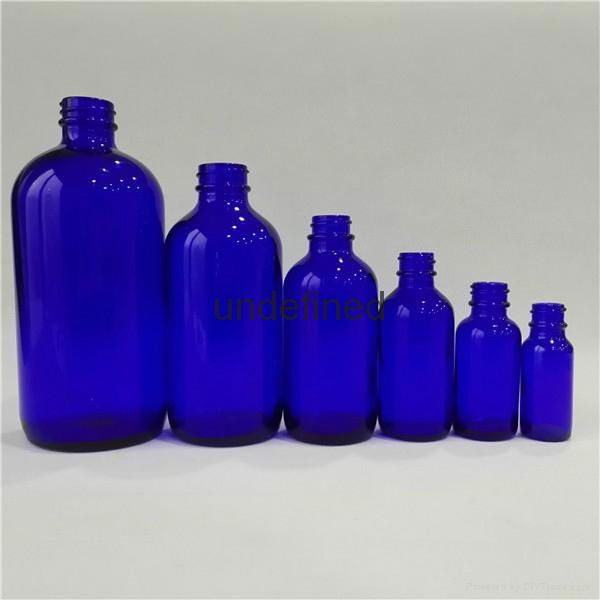 Clear/Amber/Cobalt Blue Boston Glass Bottle 