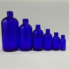 Clear/Amber/Cobalt Blue Boston Glass Bottle 