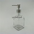 250ml square lotion glass bottle with stainless steel pump 3