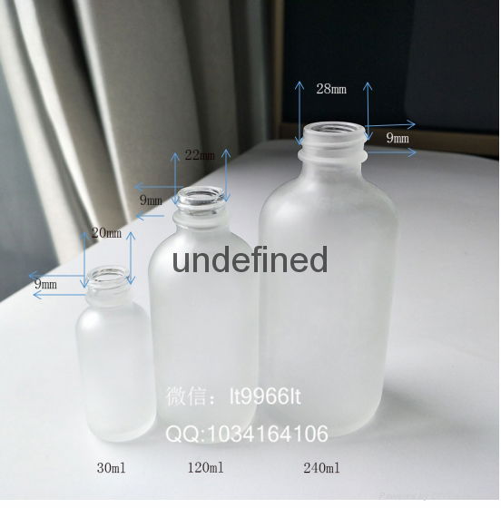 120ml60ml30ml frosted white round boston glass bottle 2