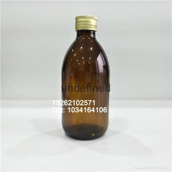 Amber syrup light weight glass bottle 4