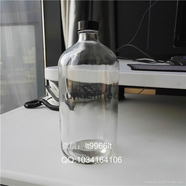 1000ml clear boston glass bottle 28neck 2