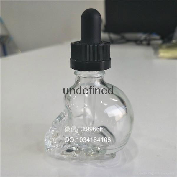 skull glass bottle smocking oil glass bottle