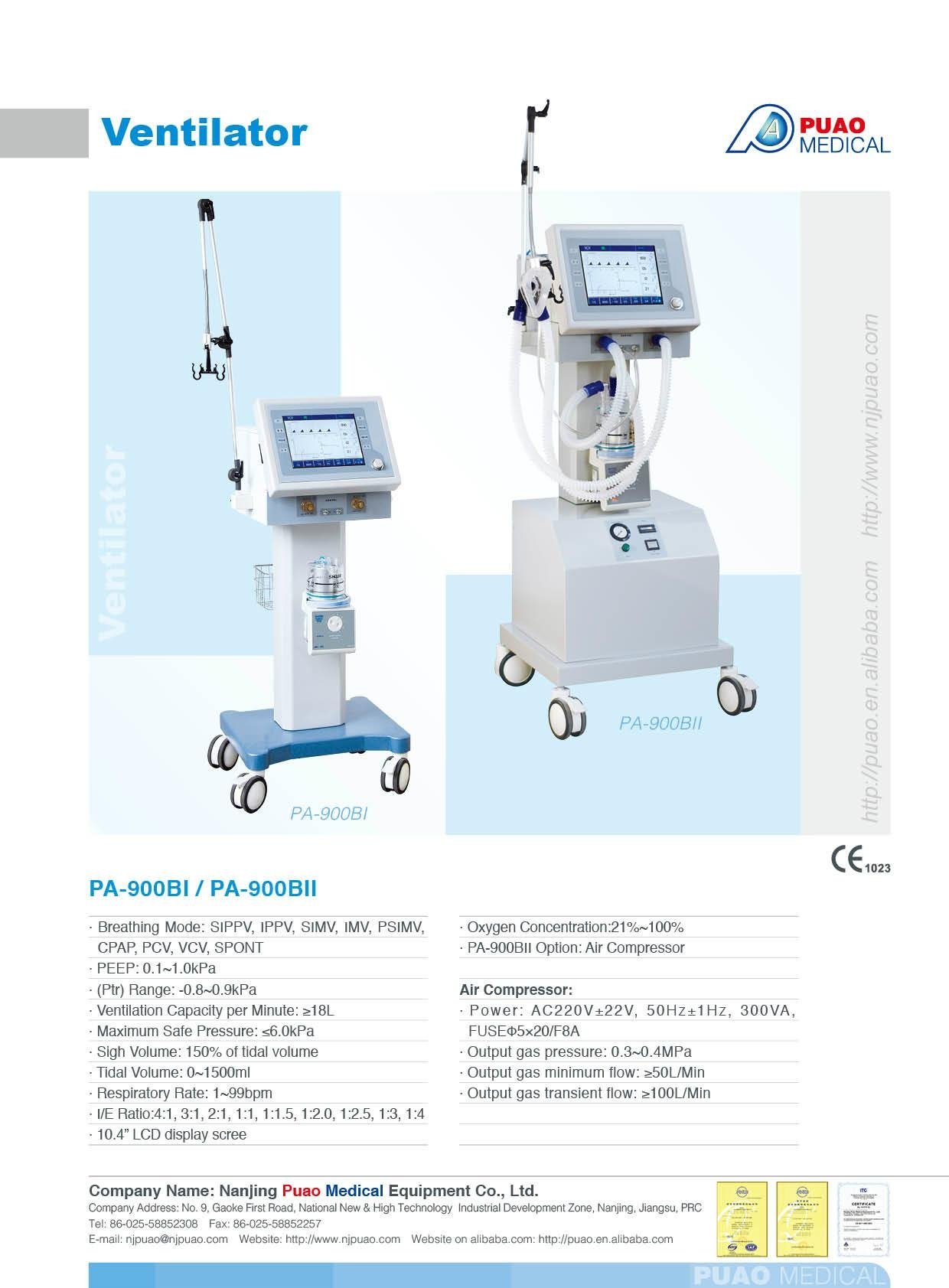 CE mark low price high quality anesthesia Ventilator breathing machine China