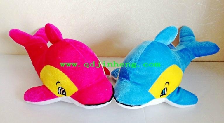 stuffed toy fish blue and pink