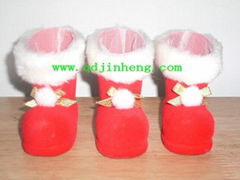 pile coating red plastic Christmas boots for candy 5cm