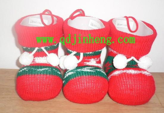 14cm plastic boots with knitted outer for Christmas