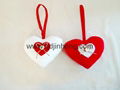 13x10cm red and white heart cloth