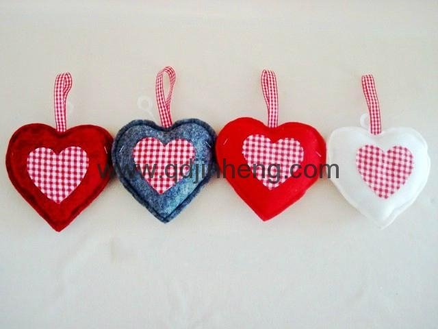plush stuffed heart with hanger