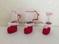 mini Christmas decoration boots with plastic material