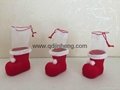 5CM彩色小植绒圣诞靴子装饰品 2