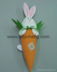 stuffed carrot with rabbit head