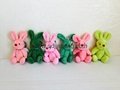 Stuffed rabbit  pink and green 7CM