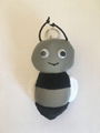 Honeybee key chain of reflective fabric