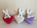 plush rabbit head with heart