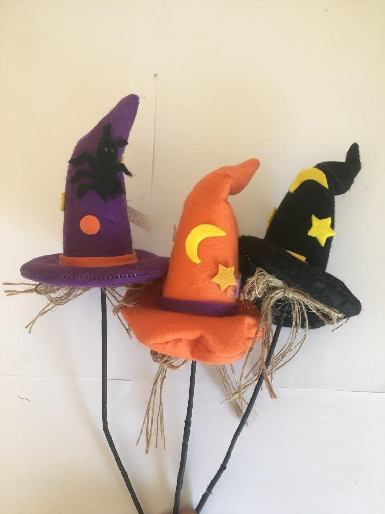 10CM FELT HAT WITH STICK FOR HALOWEEN
