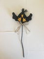 6CM BLACK FELT BAT WITH STICK