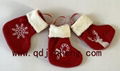 high quality red embroidery hanging decoration Christmas boots 1