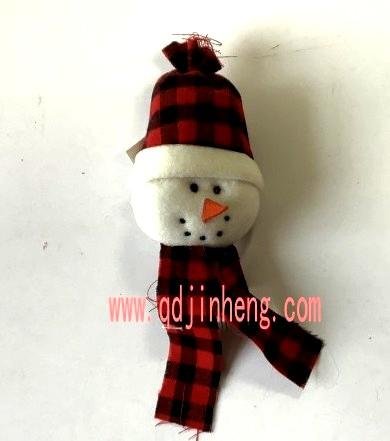 lovable popular snowman head decoration for christmas plush stuffed with scarf 
