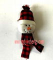 lovable popular snowman head decoration for christmas plush stuffed with scarf  1