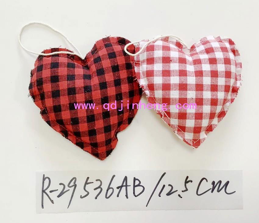 12.5 hanging plush heart with check design stuffed for valentine's decorations