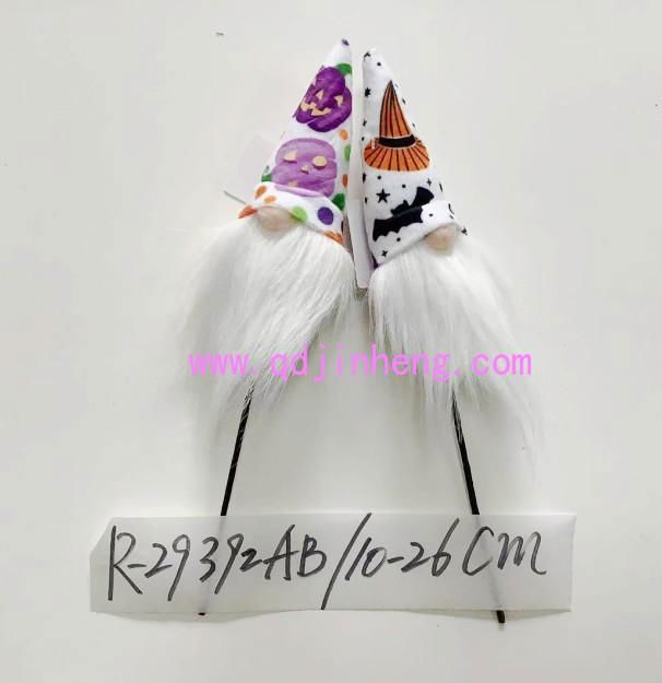 10cm Santa head plush with Halloween designs and paper sticking for decorations 