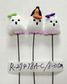 8cm soft white monster or spirit designs with stick for ornament