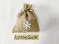 20cm linen pouch with snow design of decorative pendant 1