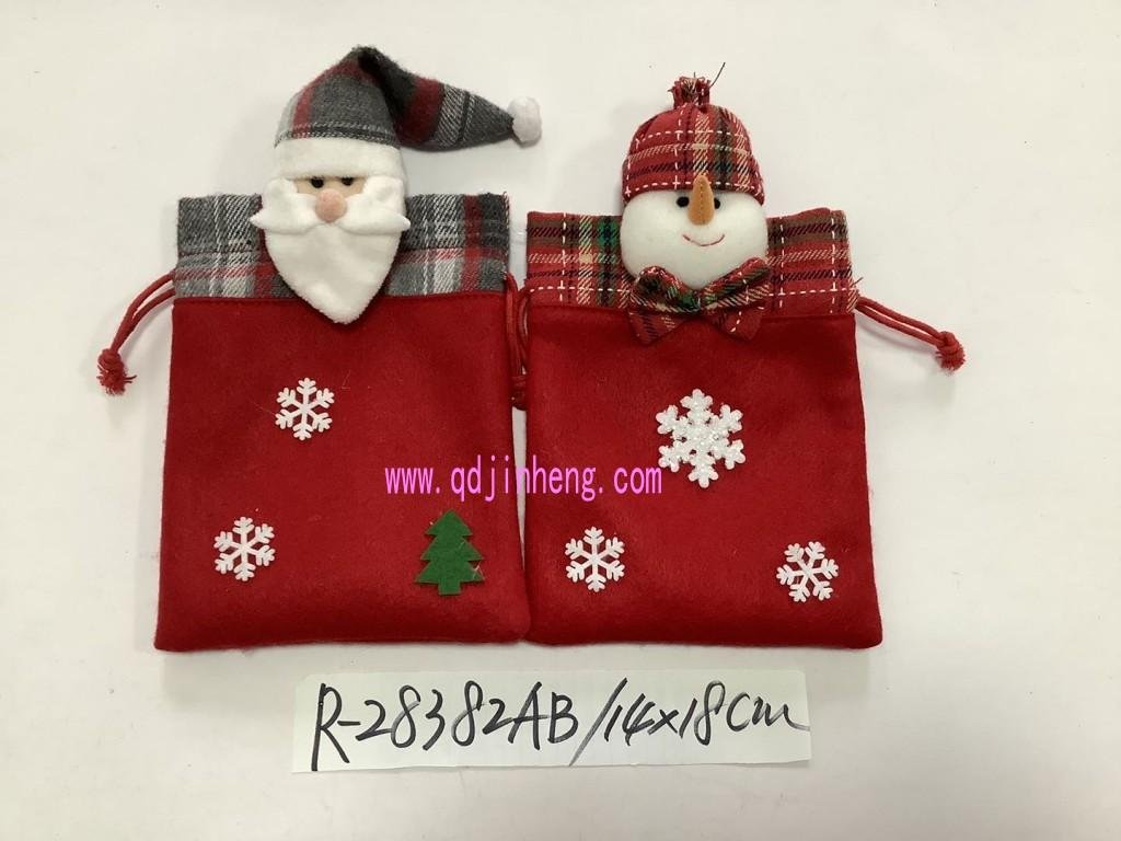 14X18CM drawsting bags with embroidery for Christmas gifts 2