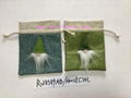 14X18CM drawsting bags green and red color with Santa head decorate for holiday