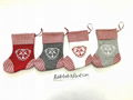 13X25CM Santa boots with embroidery for hanging on Christmas tree or home