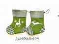 13X25CM Santa boots with embroidery for hanging on Christmas tree or home