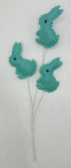 sticker plush rabbits green color for easter for flower pot,etc