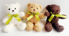 25CM classic and lovely three color teddy bear with bow for children